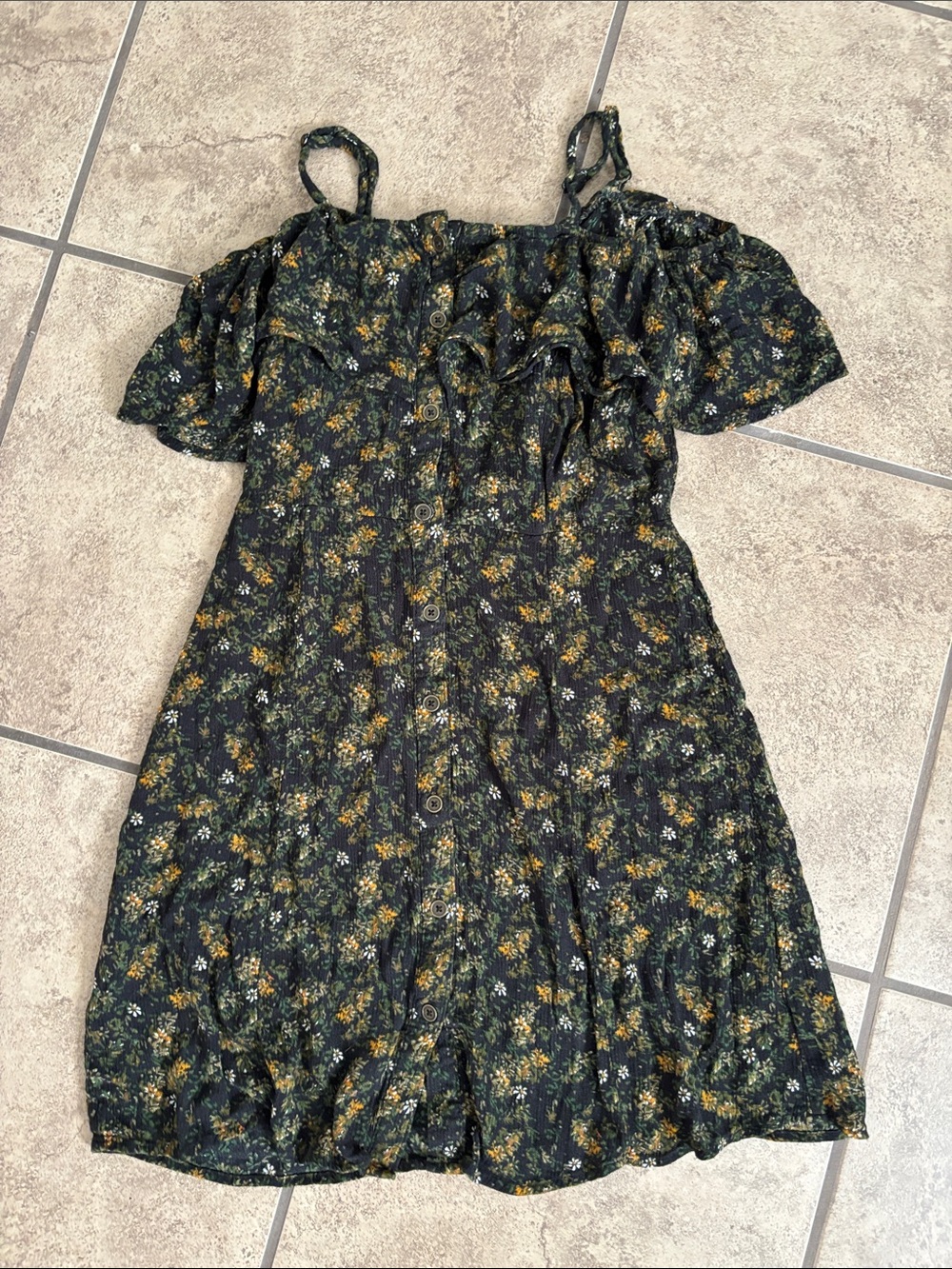 Mossimo Floral Off the Shoulder Fall Floral Dress Size Small adjustable straps